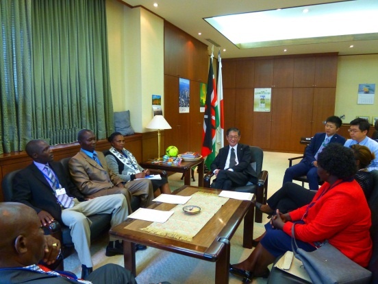 Grantee organizations expressing their appreciation to the Ambassador Terada