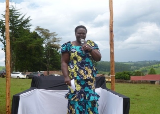 Member of the National Assembly Women's Representative, Hon. Zipporah Kerring giving a speech
