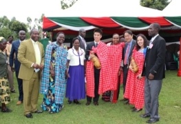 Traditional costume presented by the community as a token of appreciation for the support