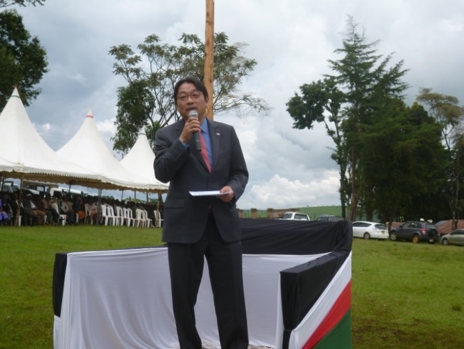 Mr. Mori  giving a speech at the function