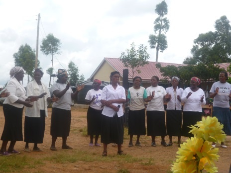 Community ladies performing a song