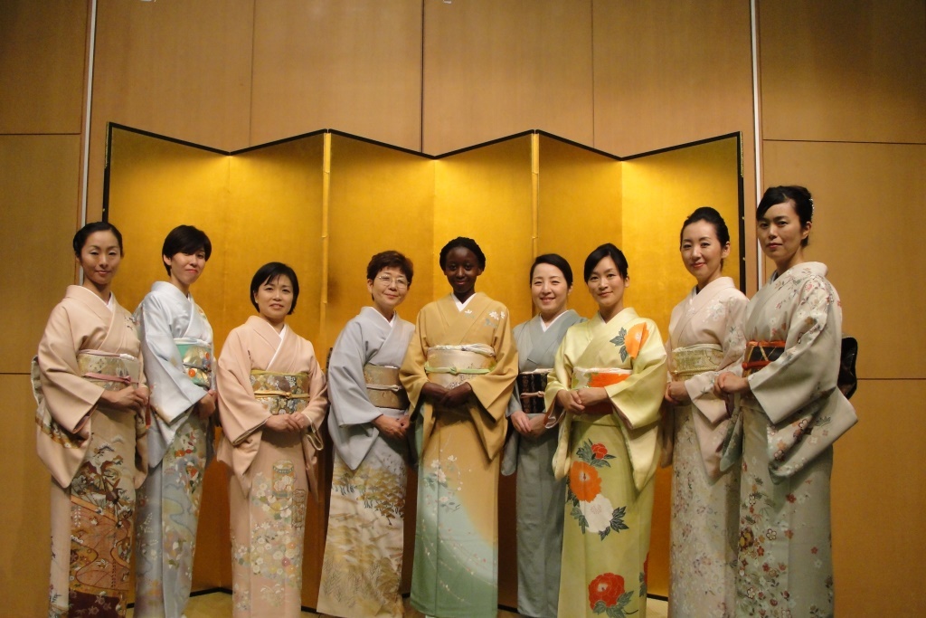 Ladies dressed in beautiful kimonos