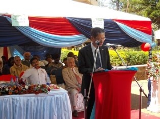 H.E. Terada speaking at the function
