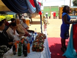 Hon. Beatrice Kwamboka (The Member of the County Assembly Representative - Mountain View) speaking at the function
