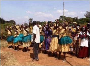 Community people welcomes the guests with their traditional dance