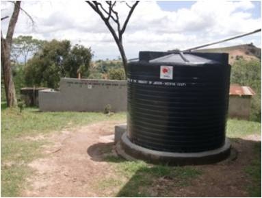 A water tank (front) and toilets (back) installed through GGP