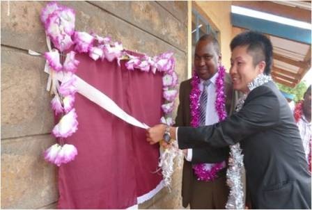 Mr. Yamana cutting the Ribbon