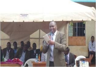 MP. Japhet Kareke giving a speech