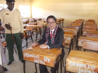 Mr. Mori touring the new classroom