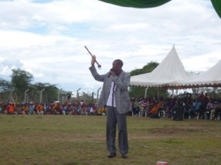 Hon. Mr. Ololtisati Kamwaro – Speaker of Narok County Assembly giving a speech.