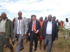 Hon. Mr. Samuel Tunai, Governor of Narok County touring the compound.