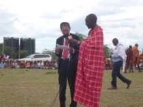 H.E Terada giving a speech.
