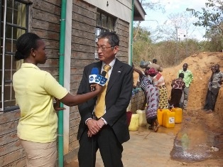 H.E. Terada having a TV’s interview after the ceremony