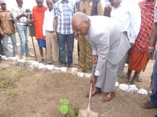 Ambassador Terada and Governor David Nkedienye planting trees