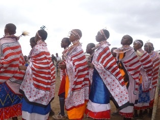Pupils performing Maasai traditional songs and dances