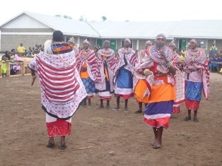 Pupils performing Maasai traditional songs and dances