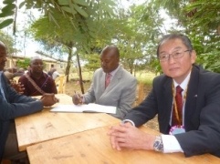 H.E. Tatsushi Terada - The Ambassador of Japan to Kenya and H.E. David Nkedienye – Governor of Kajiado County  signing the visitor’s book