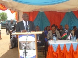 Mr. Aggery Ayiro, WBN Congress regional coordinator and Hon. Mr. Peter Geche Karanja, Member of County Assembly giving a speech