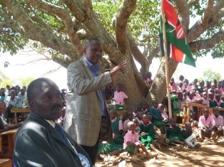 Hon. Peter Nzioki, Member of Machakos County Assembly giving a speech