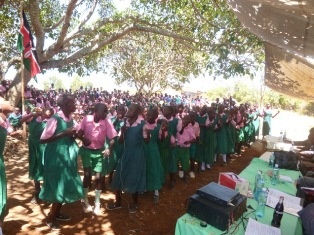 Lungulueni Primary School Pupils expressing joy by dancing and performances
