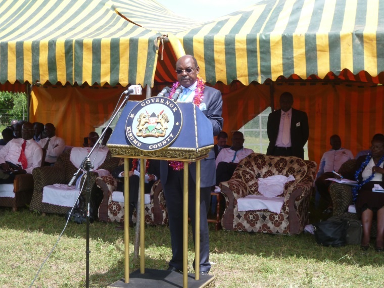 Governor Ranguma expressing his appreciation to the Government and people of Japan for the generous support to Kisumu County.