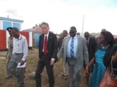 Ambassador Terada and Hon. Mr. Cyprian Awiti- Homa Bay County Governor touring the compound.