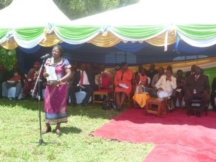 Director of DEVLINK, Mrs. Esther giving project overview