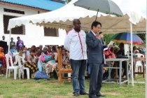 Mr. Mori giving a speech