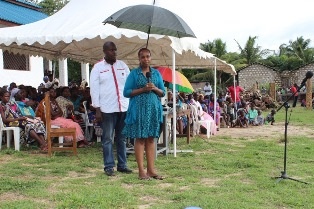 Mrs. Caroline expressing her appreciation to Japan and people of Japan for the generous support to St. Joseph House of Hope