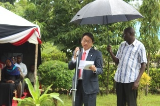 Mr. Mori giving a speech