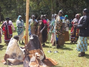 Women Group expressing joy by singing and dancing