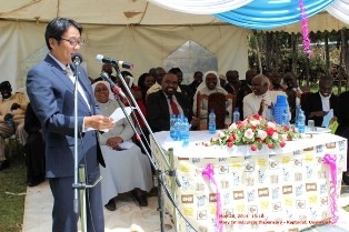 Mr. Mori giving a speech
