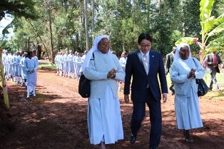 Mr. Mori touring the project site