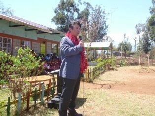 Mr.Kitamura, Managing Director of Kyocera giving a speech