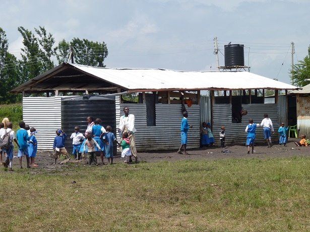 2 of the makeshift classrooms