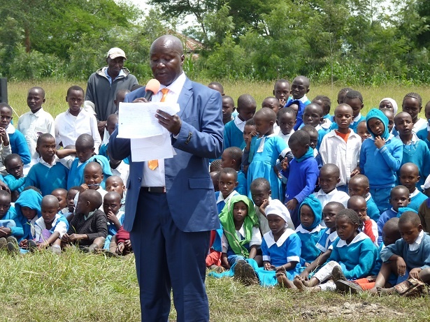 Mr Dickson Karaba (Head Teacher) during his speech