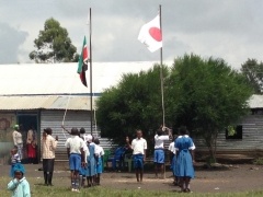 Raising of the Kenyan and Japanese flags by the school’s scouts