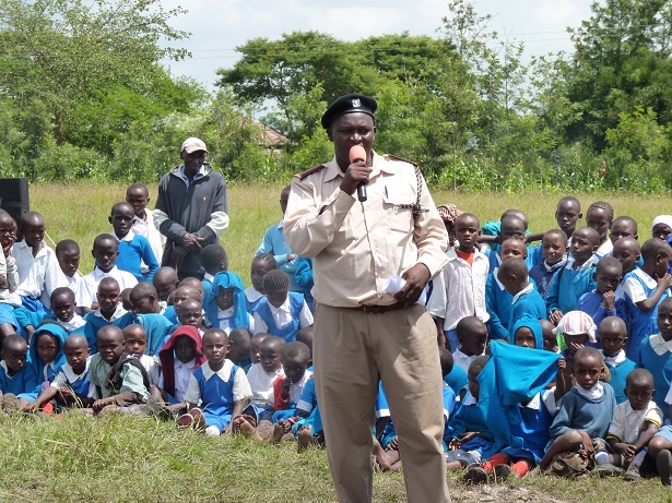 Mr Simon Karanja (chief of the area) during his speech
