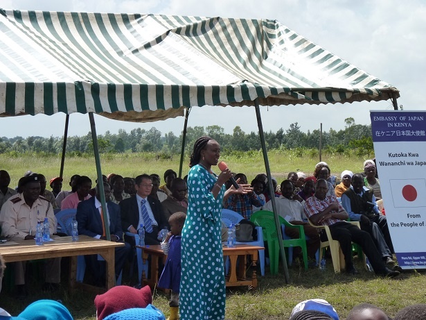 Mrs Liz Mbugua (representative of Murang’a MP) during her speech