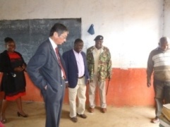 H.E. Mr. Terada touring the project site with  officials