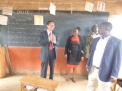 H.E. Mr. Terada touring the project site with  officials