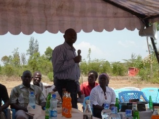 Mr. Denis Chemonges, officer of County Youth Development giving a speech