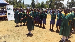 Pupils from Gesurura Primary School entertaining guests