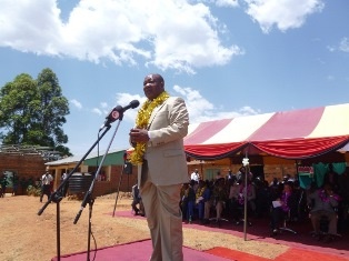 County Minister of Education, Hon. John Omwoyo giving a speech