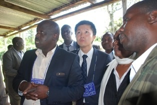 Receiving a brief tour of the project