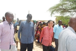 Receiving a brief tour of the project