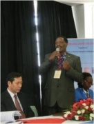 Dr. Mpoke, Director of KEMRI, delivering his speech