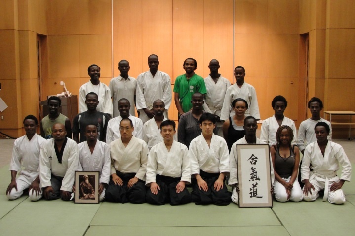 Members of Aikido club with Master Kanazawa and Instructor Tokuda from Aikikai Foundation