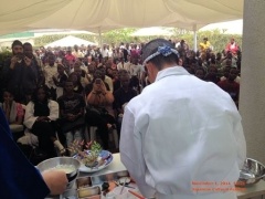 Chef Kobayashi and a cross section of the audience at the cooking show