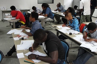A cross section of the audience during the Manga Workshop